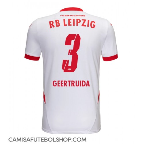 Camisa de time de futebol RB Leipzig Lutsharel Geertruida #3 Replicas 1º Equipamento 2024-25 Manga Curta